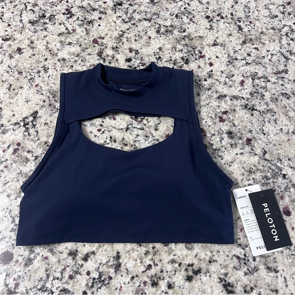 NWT,‎ Peloton, CADENT RIB MOCK NECK CUT OUT BRA | Womens S